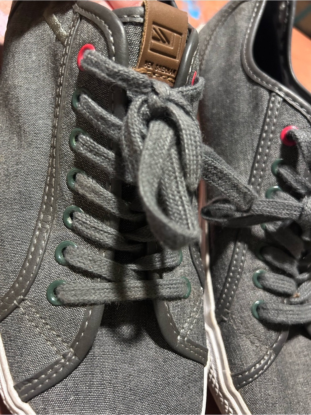 Ben Sherman Men's Gray Canvas Sneakers with Subtle Accent Details